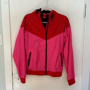 Nike women’s hoodie red and pink windbreaker